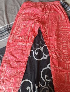 Printed Coral Palazzo Pants