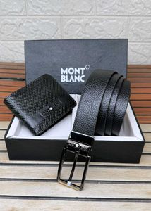Mont Blanc Belt and Wallet Set