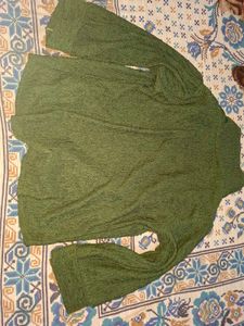 Stylish Green Textured Button-Up Top