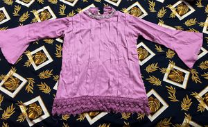 Pink Bell-Sleeve Kurti/Top 🌸