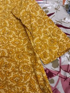 Vibrant Yellow Floral Print Kurta