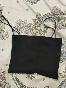 Black Spaghetti Strap Crop Top