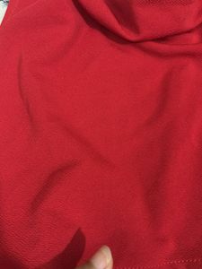red halterneck tieup top