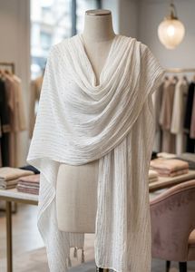 🌸Elegant White Dupatta with Sparkle