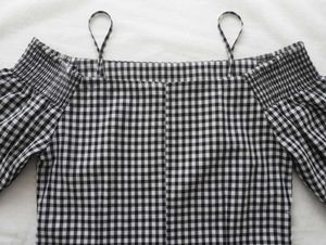 Gingham Off-Shoulder Top
