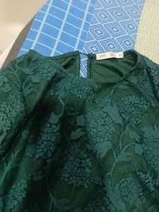 Elegant Green Lace short kurti