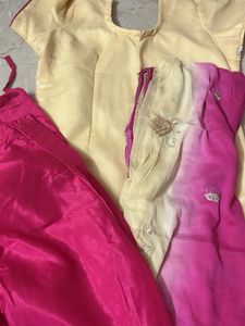Elegant Yellow &amp; Pink Kurta Set