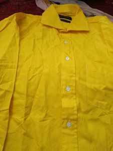 Men's Yellow Button-Up Shirt