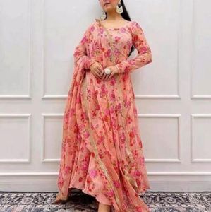🌸🌸Floral Print Anarkali Kurta Set