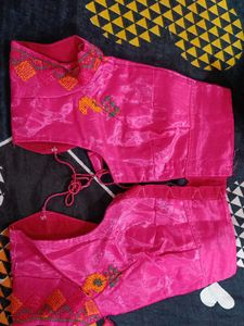 Yellow Embroidered Saree with Mirror Work