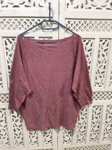 🌸 Imported Cozy Mauve Batwing Sleeve Sweater D