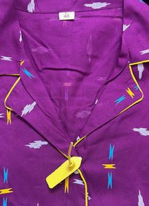 Purple,Black &amp; Floral Pajama Set