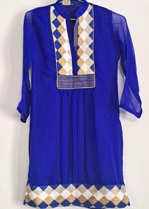 Beautiful, Ink Blue, Ethnic Straight Kurta With Yo