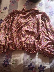 Bohemian Print Ruffle Blouse