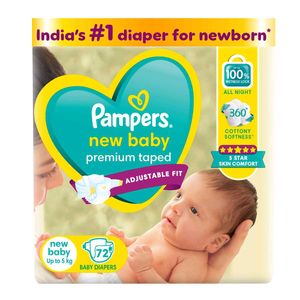 Pampers New Baby Premium Taped Diapers 72 Pcs