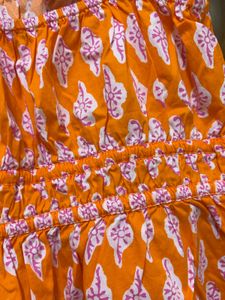 Vibrant Orange Printed Camisole Top