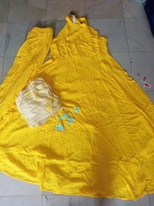 Vibrant Yellow Anarkali Kurta Set
