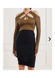 new with tag Cut-Out Mesh Sleeve Top