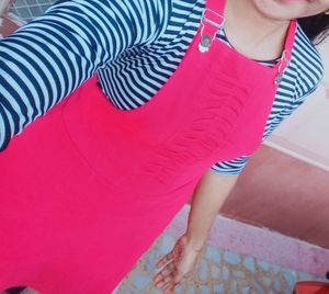 Pink Dungree For Girls(30-32)