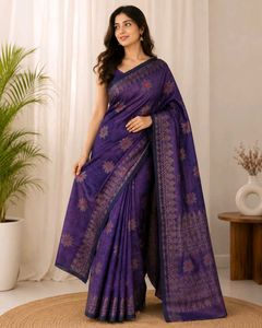 Elegant Purple Woven handloom Saree