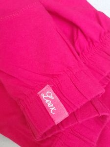 Cotton Elastane Fuscia Pink and Navy Blue Leggings Combo