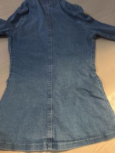 Denim Jacket with Lace Trim