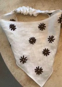 White Floral Bandana Headband