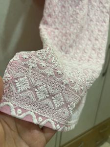 Beautiful Pink Chikankari Kurta