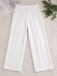 Chic Wide Leg korean White Pants
