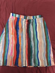 Colorful Striped A-Line Skirt