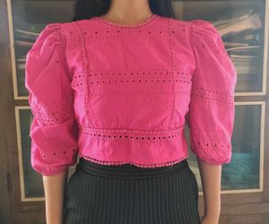 Vibrant Pink Broderie Anglaise Blouse