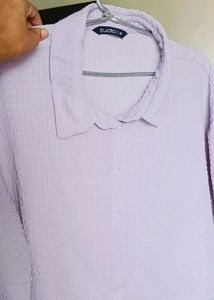 Lilac Textured Button-Up Shirt