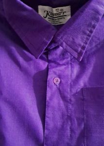 Men's Purple Long Sleeve Button-Up Shirt