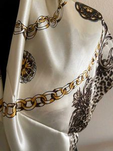 Scarf with Chain and Leopard Print