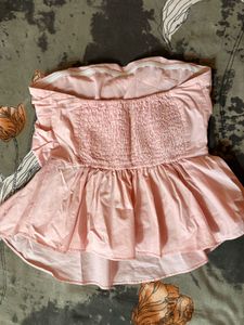 Pink Ruffled Tube Top