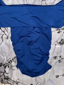 Blue Off-Shoulder Smocked Top