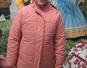 Pink Puffer Jacket with Hood