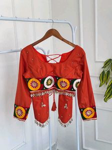 Orange Embroidered Blouse