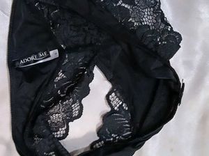 Black Lace Thong Panty