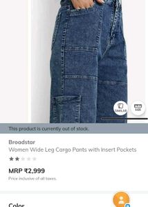 Women's New Wide Leg Cargo Denims