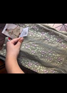 Embroidered Olive Green Kurta