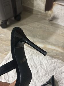 Black Velvet open Heels