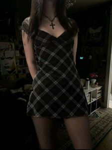 Goth Plaid Mini Dress