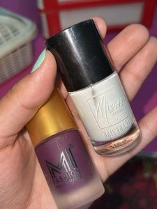 Nail Polish Set - White & Purple