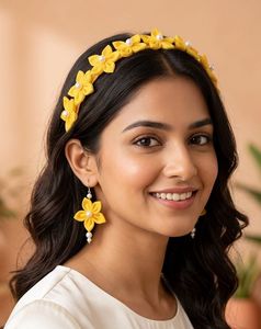 Floral hairband & earrings set