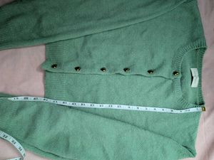 Mint Green Cardigan with Heart Buttons