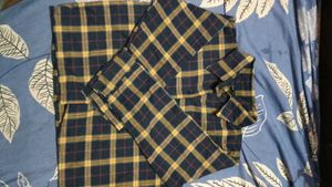 Plaid Cotten mix Crop Top Shirt