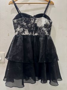 Gothic Black &amp; White Floral Dress