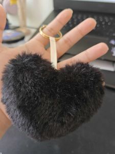 Heart Shaped Fluffy Keychain