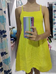 Halter Neck Yellow Dress